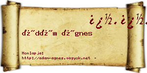 Ádám Ágnes névjegykártya